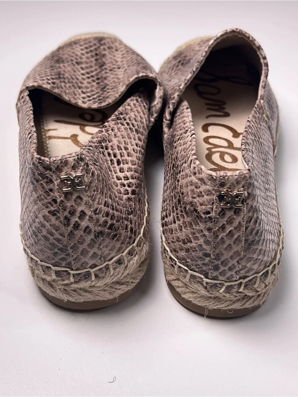 Sam Edelman Kesia Snake Print Leather Espadrille Slip-on Flats Women’s 6 NWOB